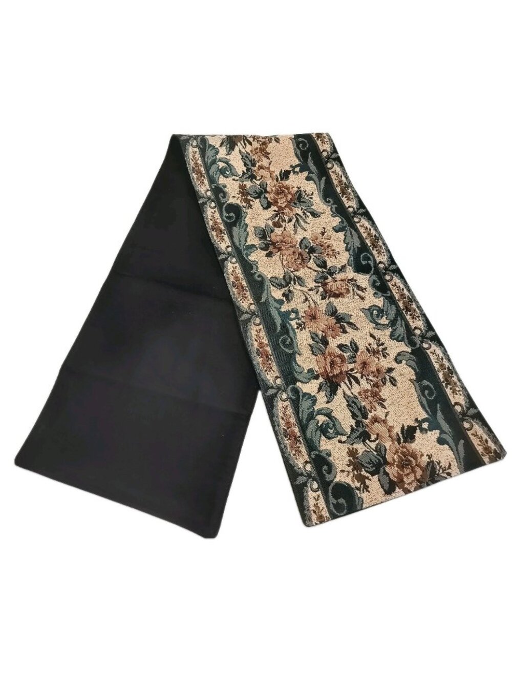 Floral Tapestry Table Runner 59x12 In Beige Green Brown Classic Vintage Styles